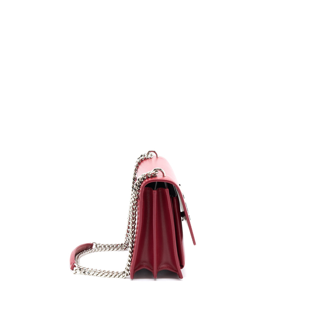 SAINT LAURENT/YSL SUNSET BAG CALFSKIN RED SHW