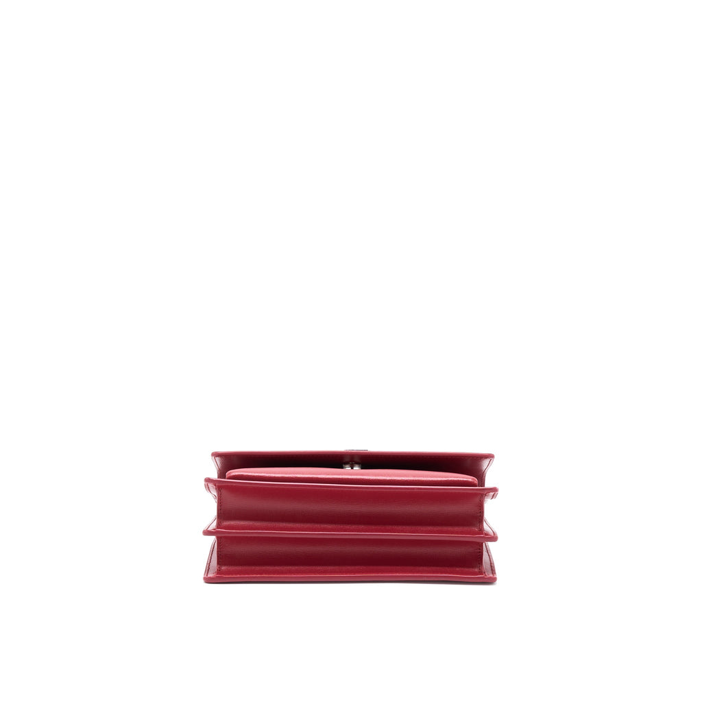 SAINT LAURENT/YSL SUNSET BAG CALFSKIN RED SHW