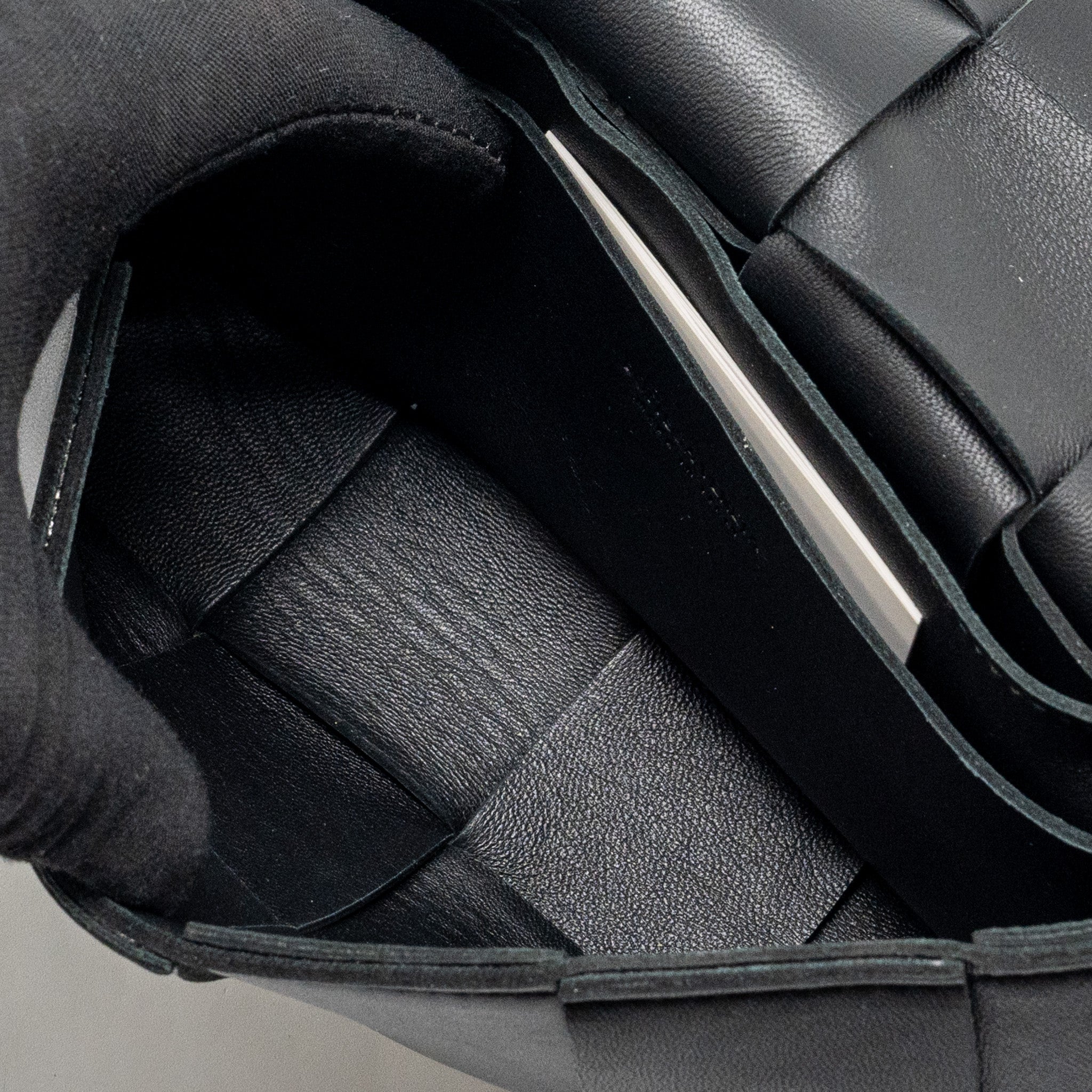 BOTTEGA VENETA CASSETTE BELT BAG LAMBSKIN BLACK GHW
