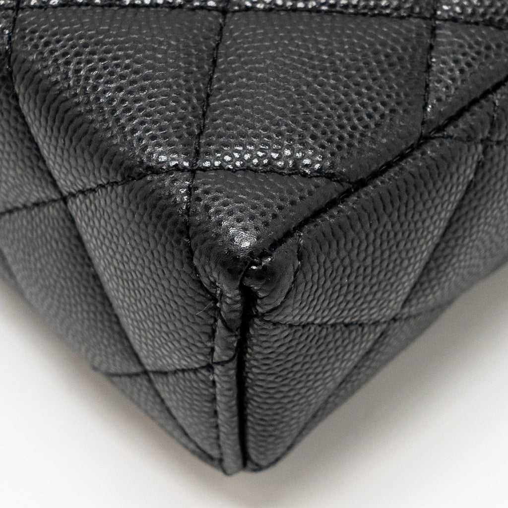 CHANEL TOP HANDLE VANITY BAG CAVIAR BLACK GHW (MICROCHIP)