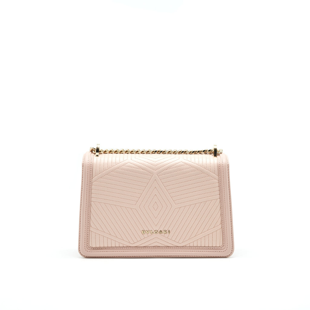 BVLGARI SERPENTI DIAMOND BLAST SHOULDER BAG IN PINK