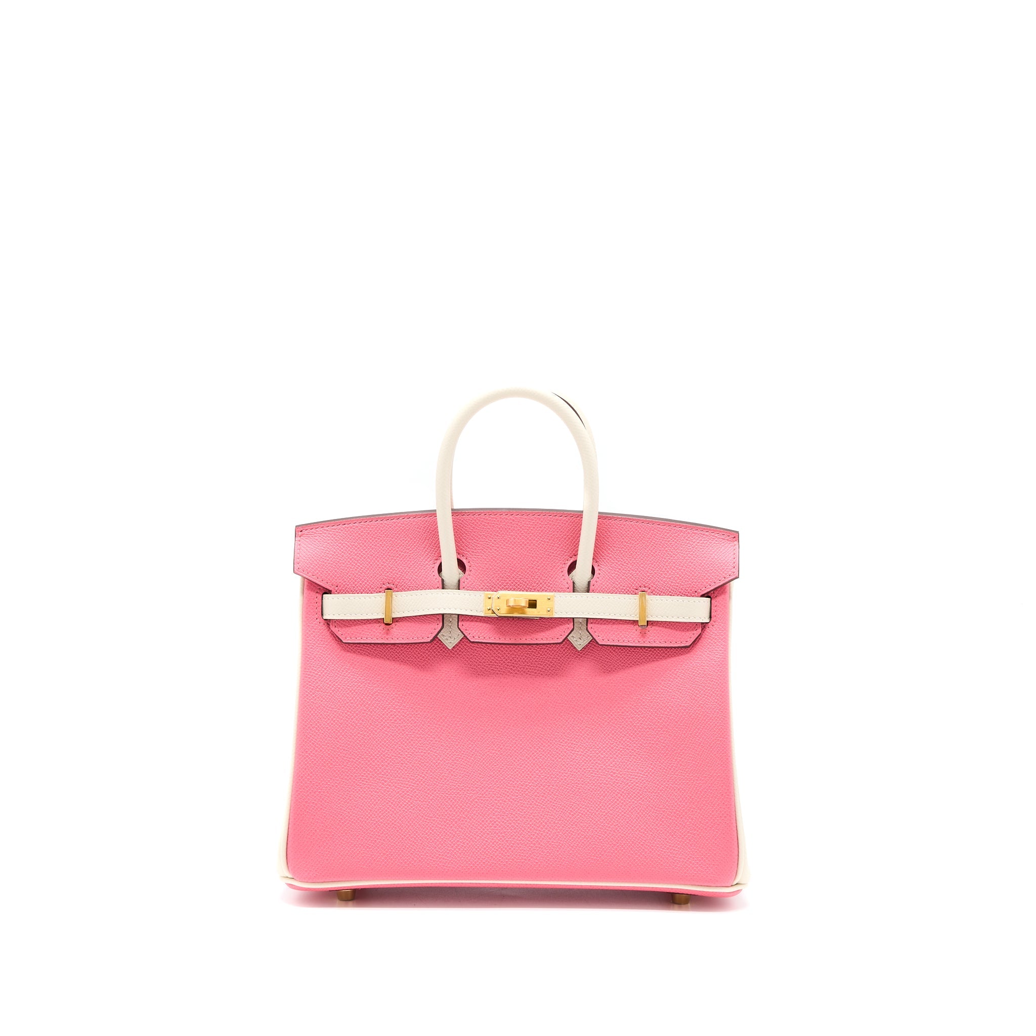 HERMES BIRKIN 25 SPECIAL ORDER EPSOM ROSE AZALEE/CRAIE WITH BRUSHED GHW