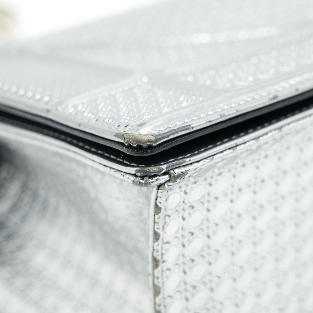DIOR MEDIUM DIORMA METALLIC SILVER WITH SHW