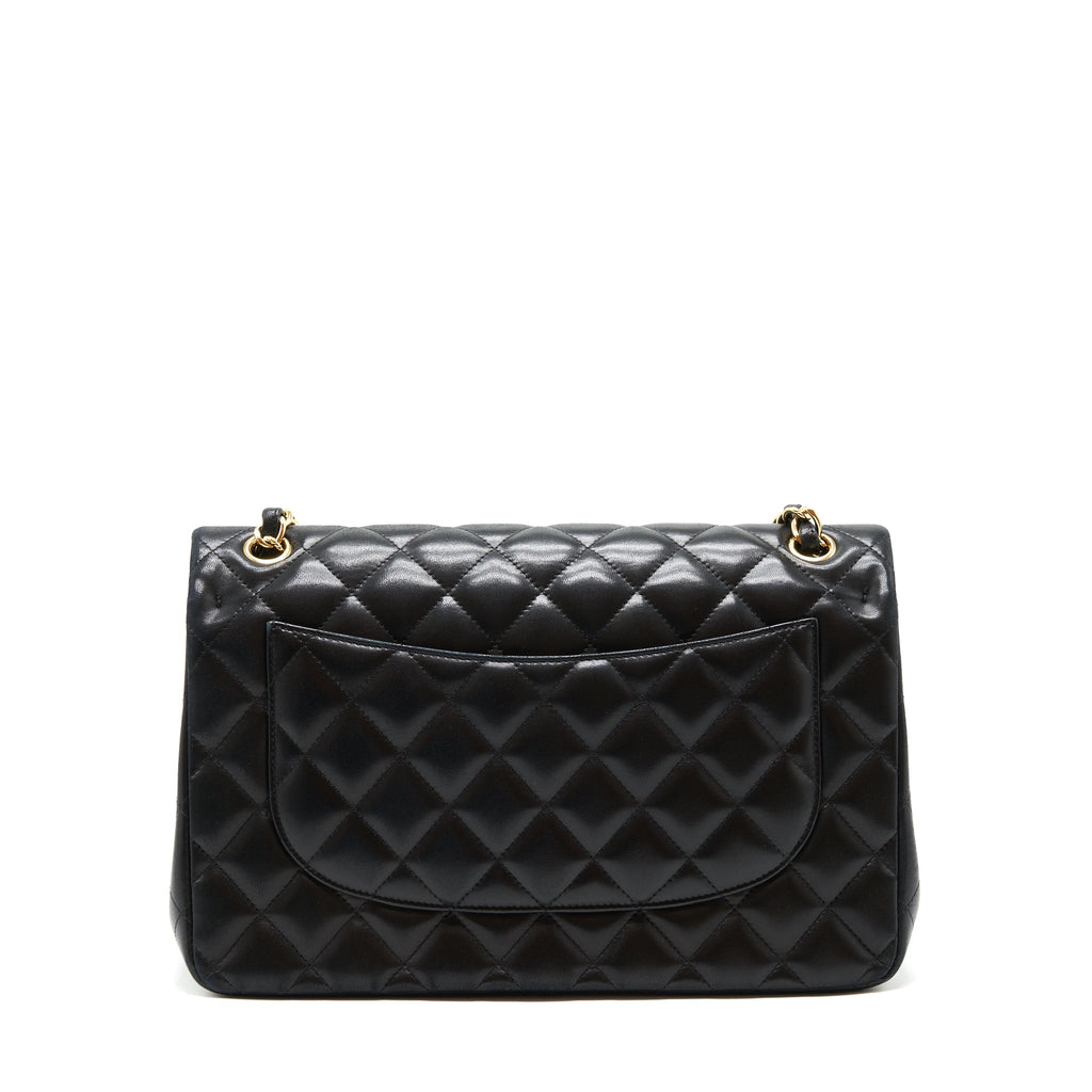 CHANEL CLASSIC JUMBO DOUBLE FLAP BAG LAMBSKIN BLACK GHW