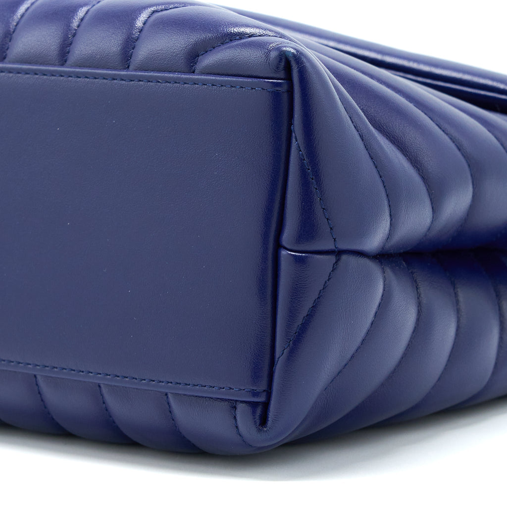SAINT LAURENT/YSL MEDIUM LOULOU SHOULDER BAG CALFSKIN BLUE GHW