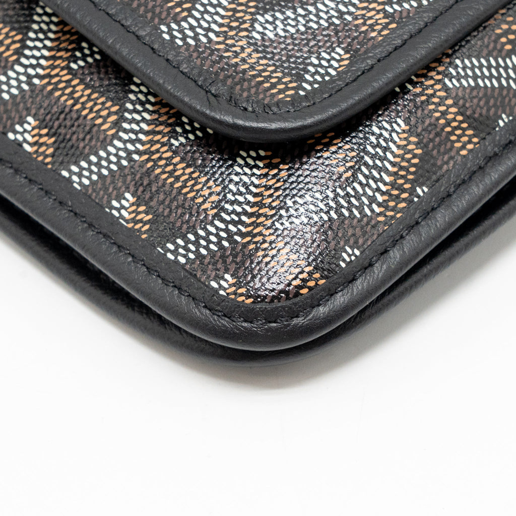 GOYARD PLUMET POCKET POCHETTE GOYARDINE CANVAS BLACK SHW