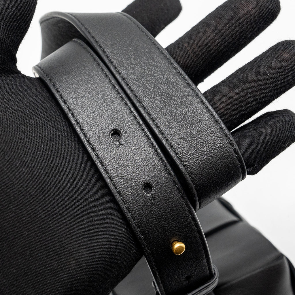 BOTTEGA VENETA CASSETTE BELT BAG LAMBSKIN BLACK GHW