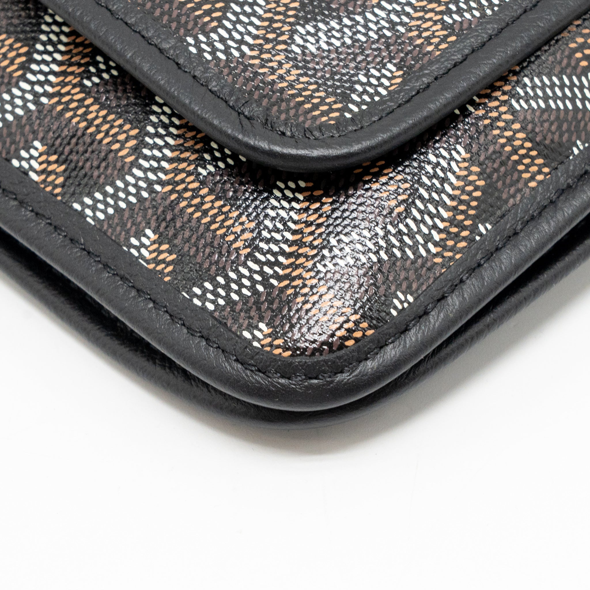 GOYARD PLUMET POCKET POCHETTE GOYARDINE CANVAS BLACK SHW