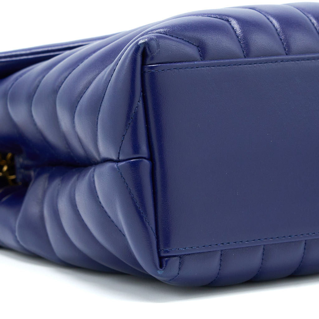 SAINT LAURENT/YSL MEDIUM LOULOU SHOULDER BAG CALFSKIN BLUE GHW