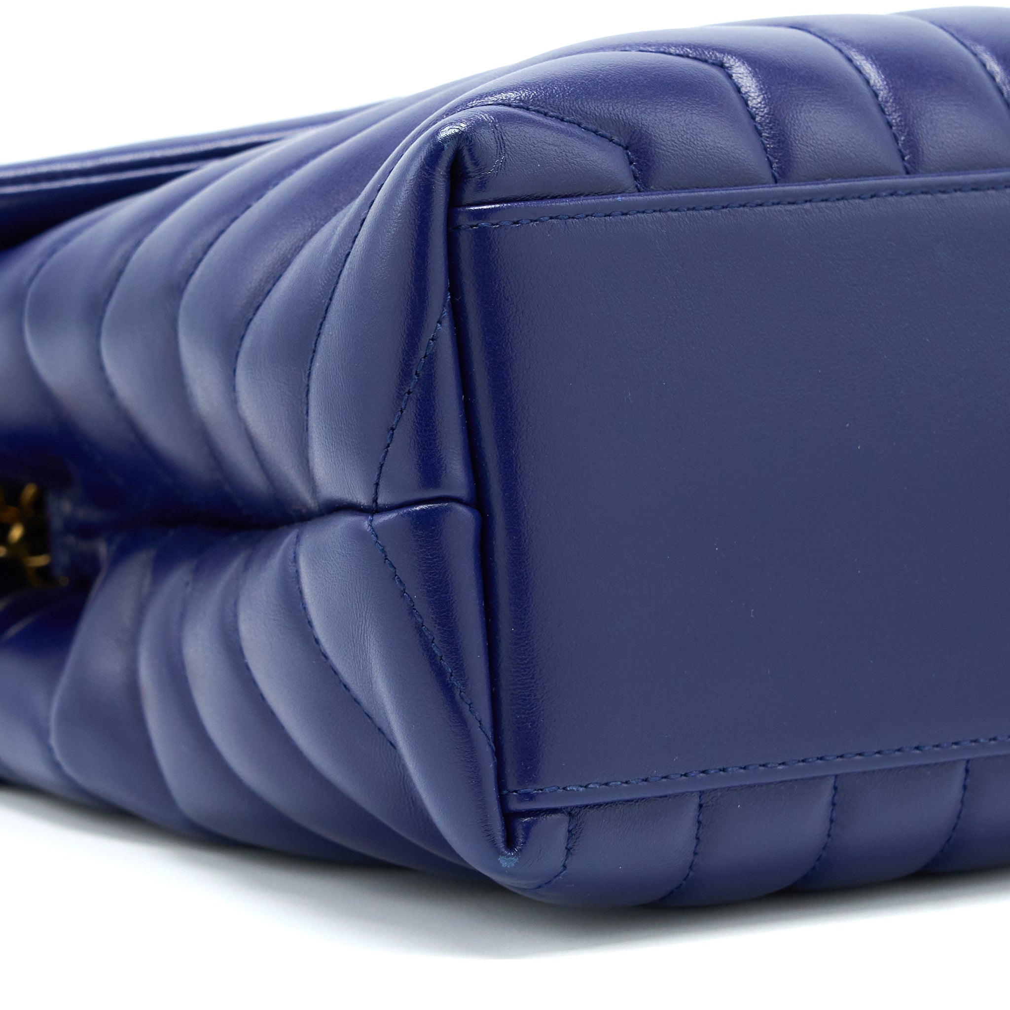 SAINT LAURENT/YSL MEDIUM LOULOU SHOULDER BAG CALFSKIN BLUE GHW