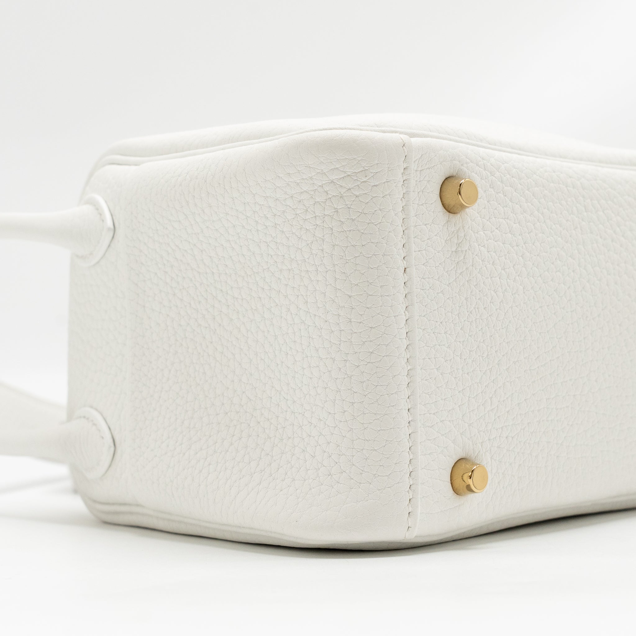 HERMES MINI LINDY II CLEMENCE NEW WHITE GHW