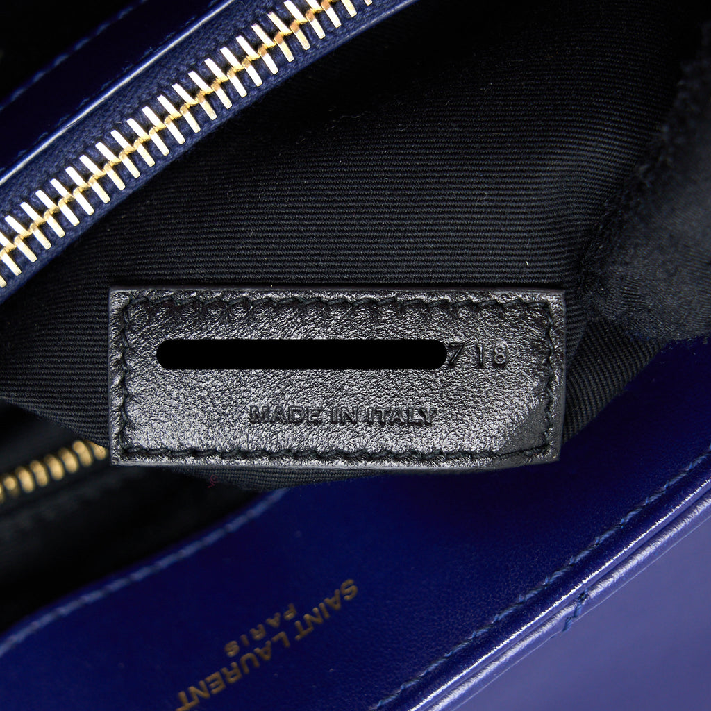 SAINT LAURENT/YSL MEDIUM LOULOU SHOULDER BAG CALFSKIN BLUE GHW