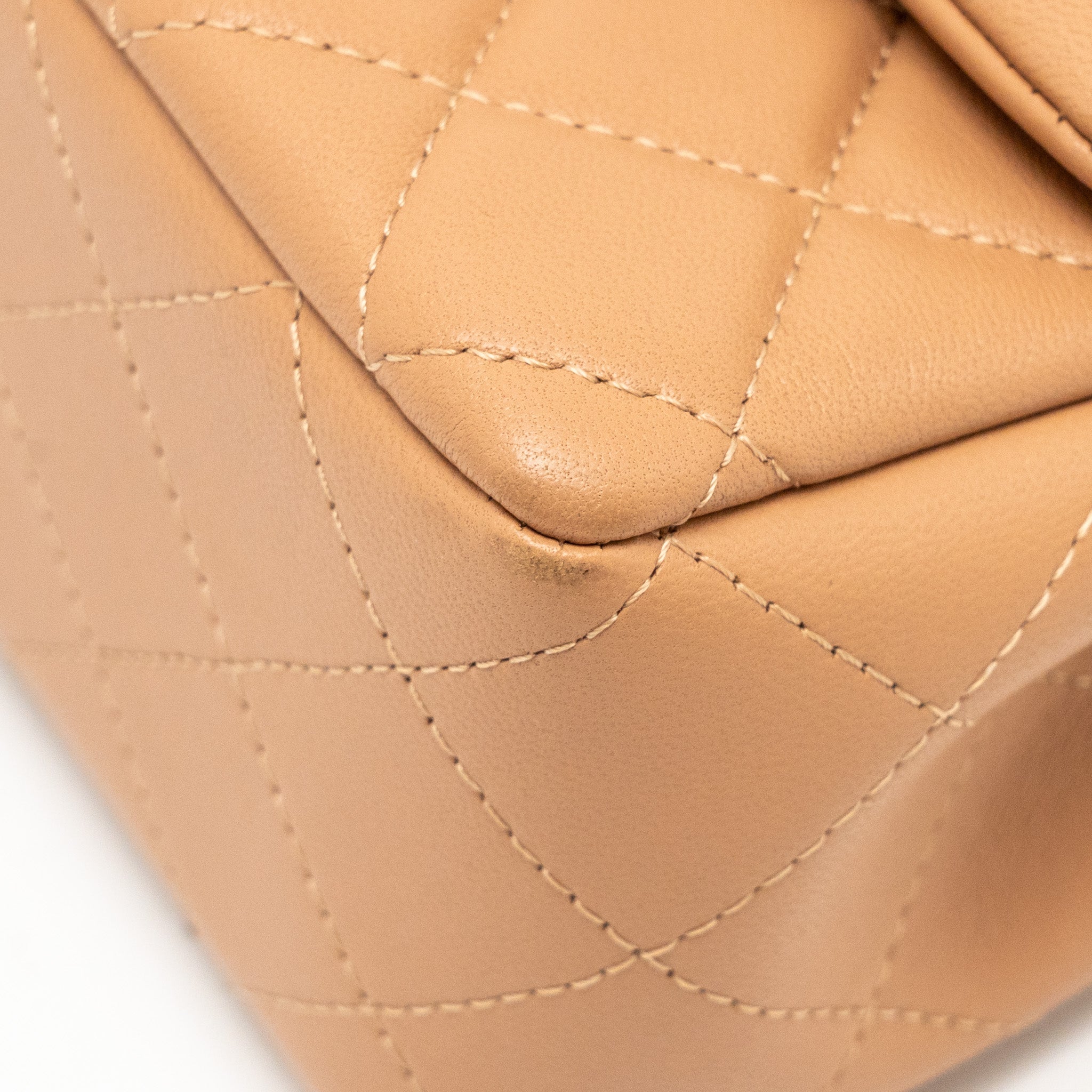 CHANEL MINI RECTANGULAR FLAP BAG LAMBSKIN BEIGE LGHW (MICROCHIP)