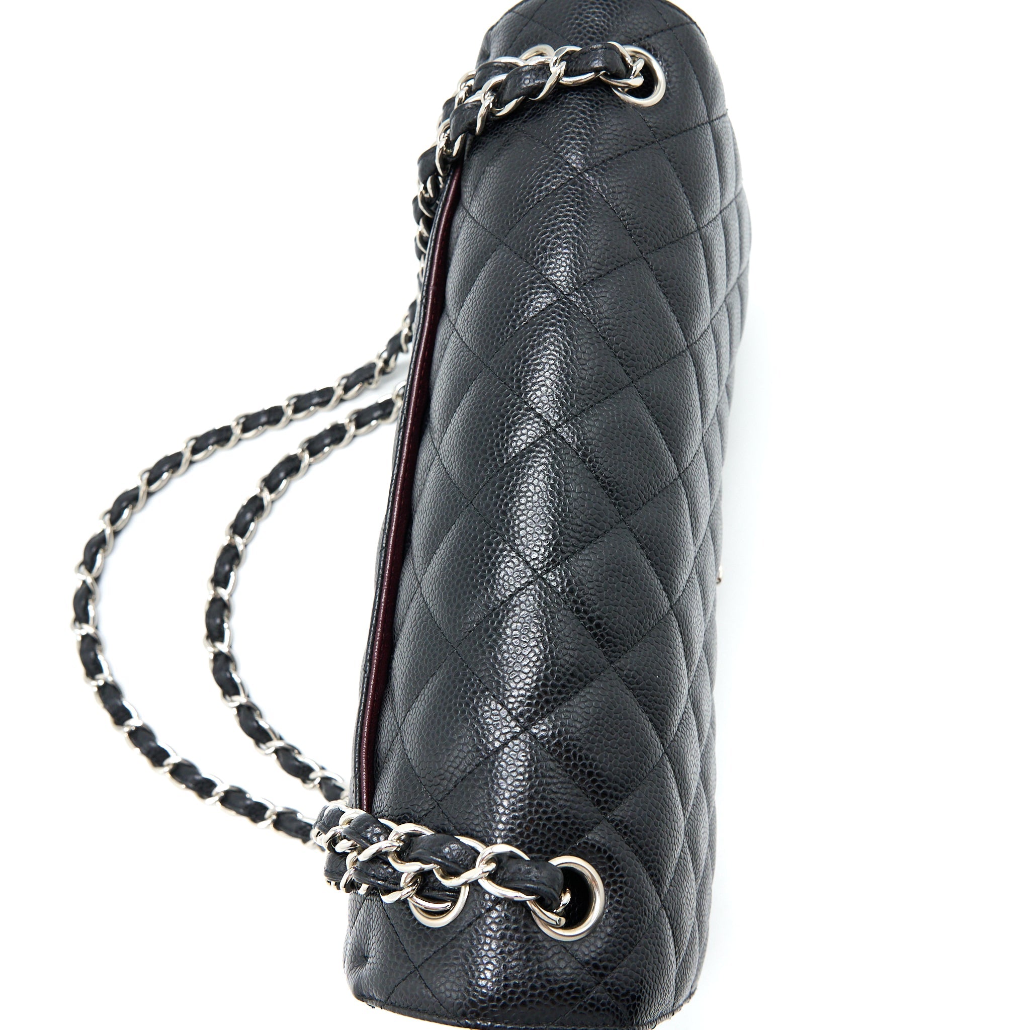 CHANEL JUMBO CLASSIC DOUBLE FLAP BAG CAVIAR BLACK SHW
