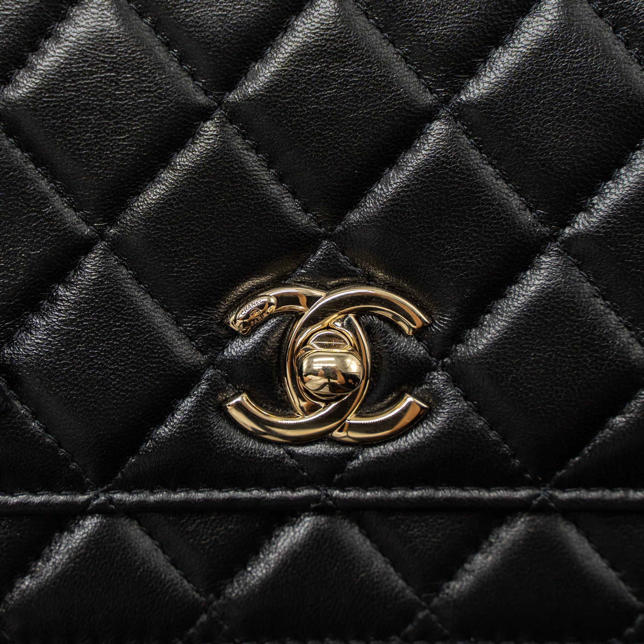 CHANEL MINI TRENDY CC WALLET ON CHAIN LAMBSKIN BLACK LGHW (MICROCHIP)