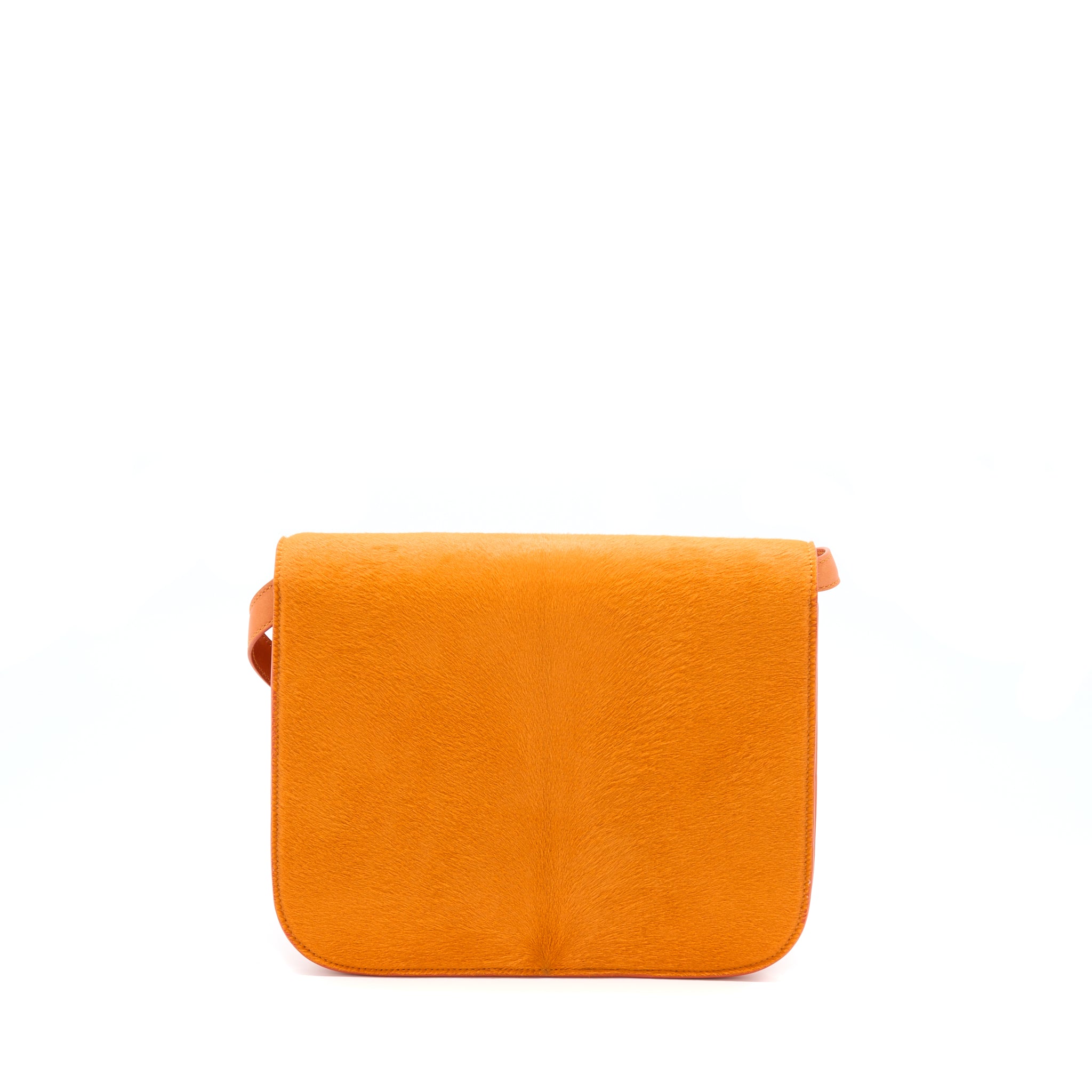 CELINE CLASSIC MEDIUM BOX HORSEHAIR ORANGE GHW