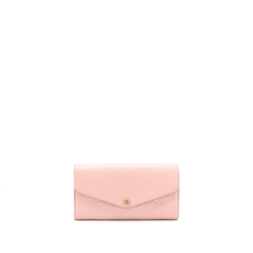 LOUIS VUITTON SARAH WALLET MONOGRAM EMPREINTE LIGHT PINK GHW