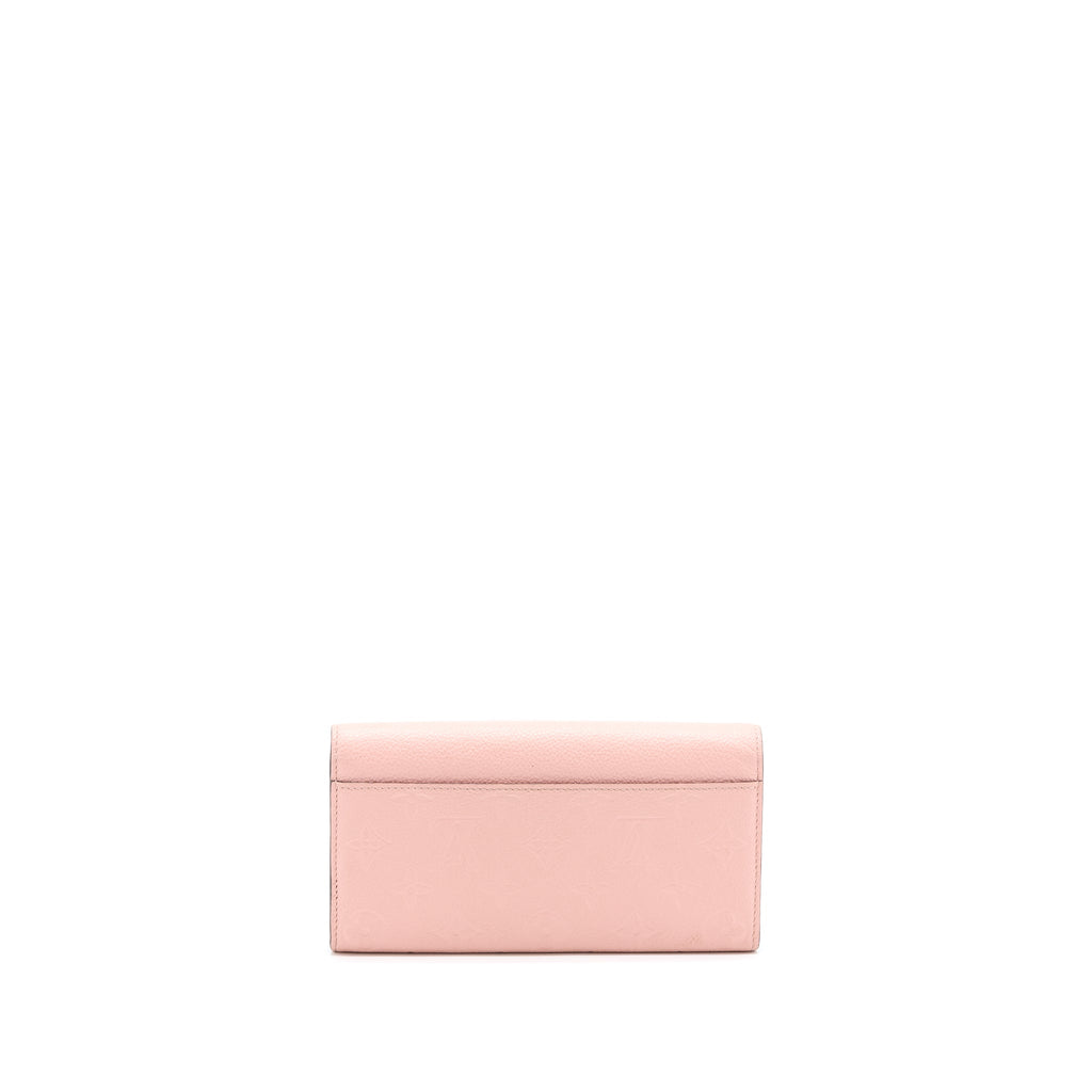 LOUIS VUITTON SARAH WALLET MONOGRAM EMPREINTE LIGHT PINK GHW