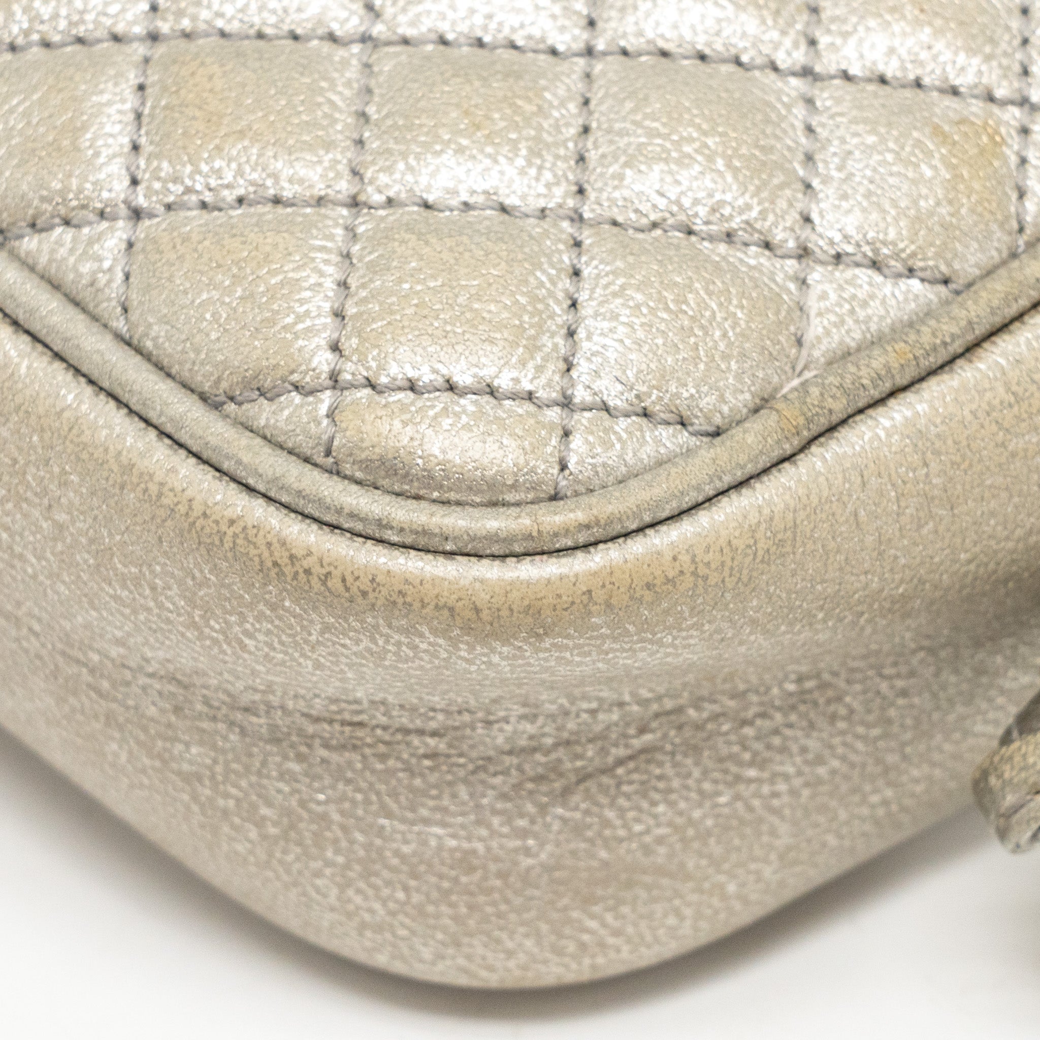 GUCCI GG OPHIDIA CROSSBODY BAG CALFSKIN METALLIC SILVER GHW
