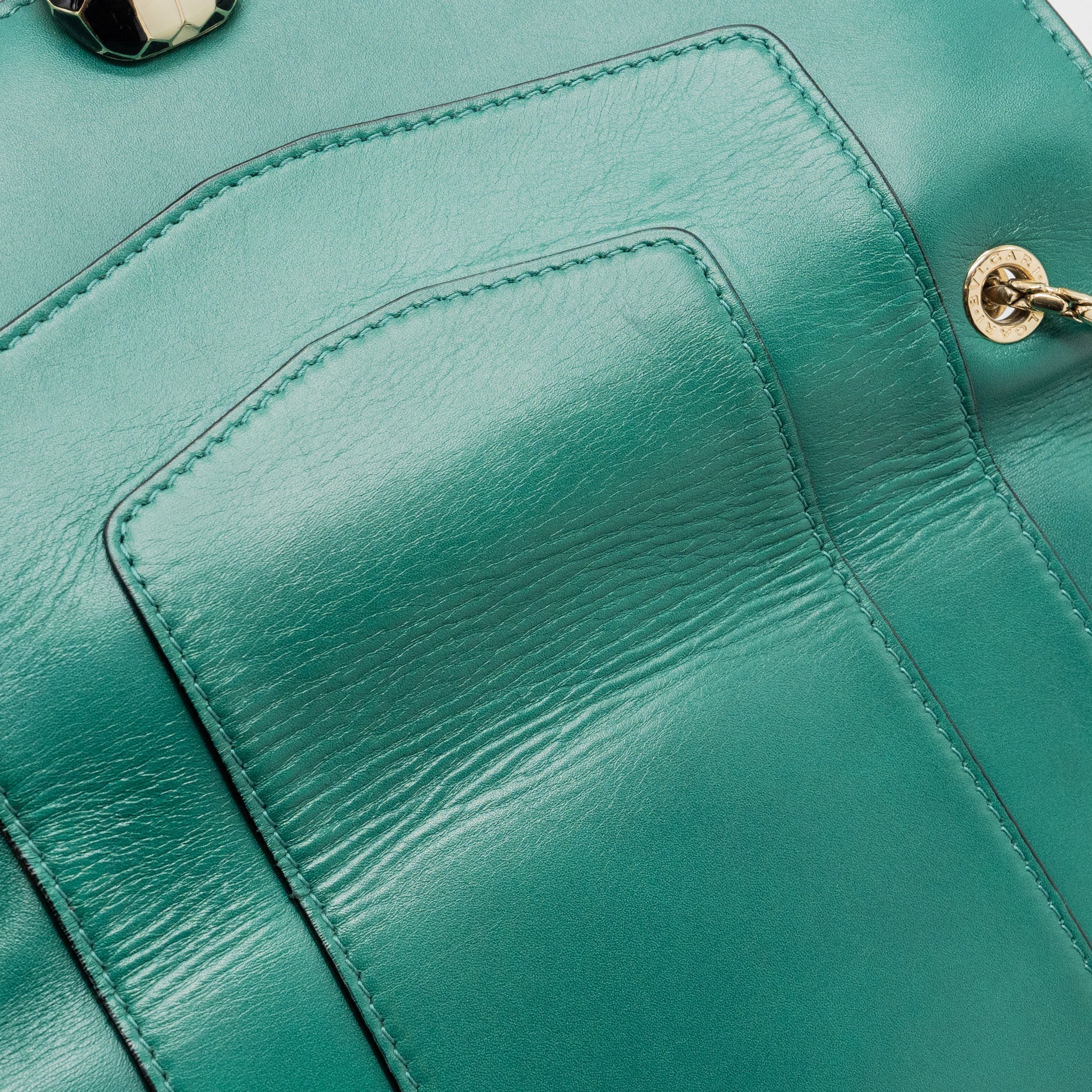 BVLGARI SERPENTI FOREVER CHAIN BAG CALFSKIN GREEN LGHW