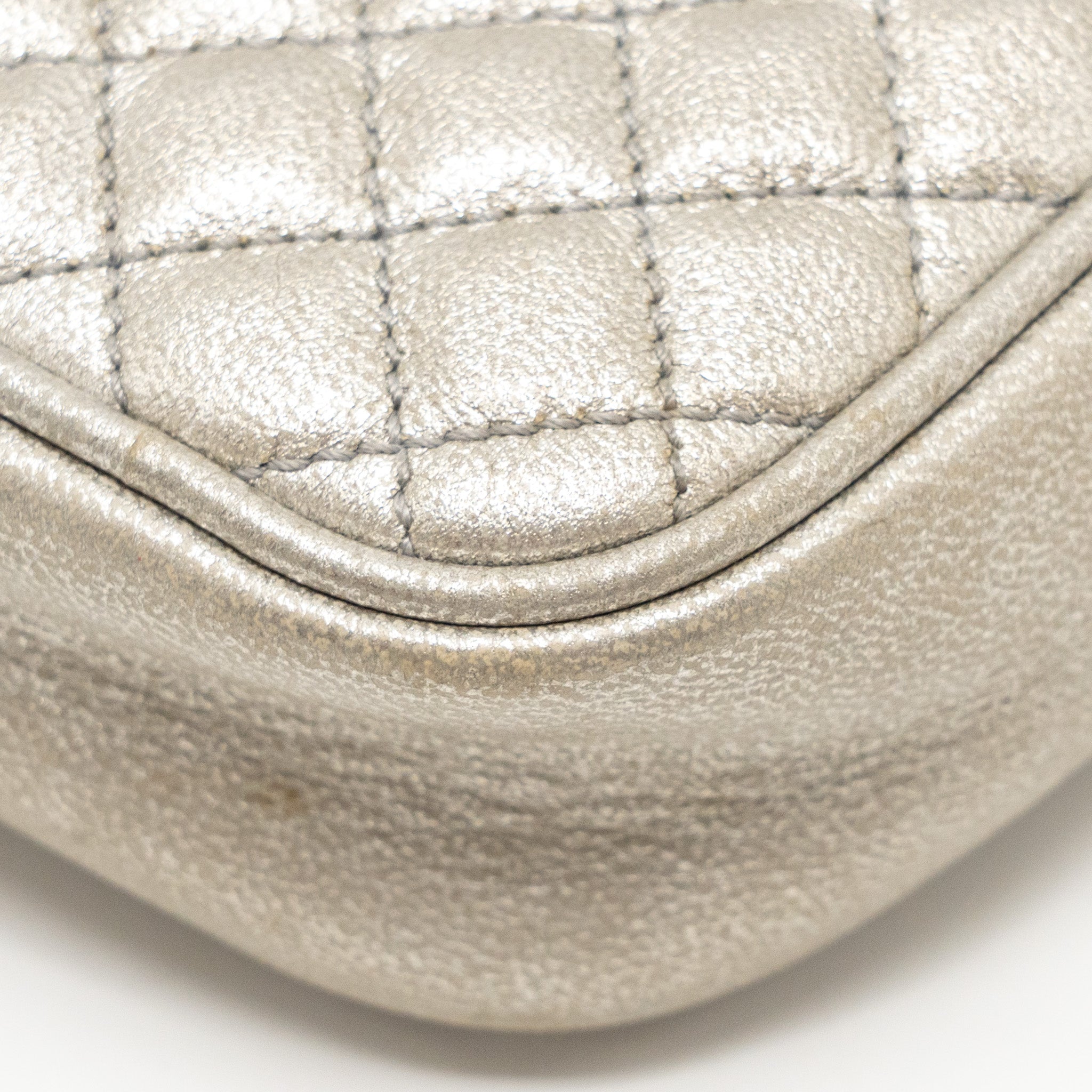 GUCCI GG OPHIDIA CROSSBODY BAG CALFSKIN METALLIC SILVER GHW