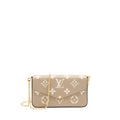 LOUIS VUITTON FELICIE POCHETTE TOURTERELLE/CREME GHW