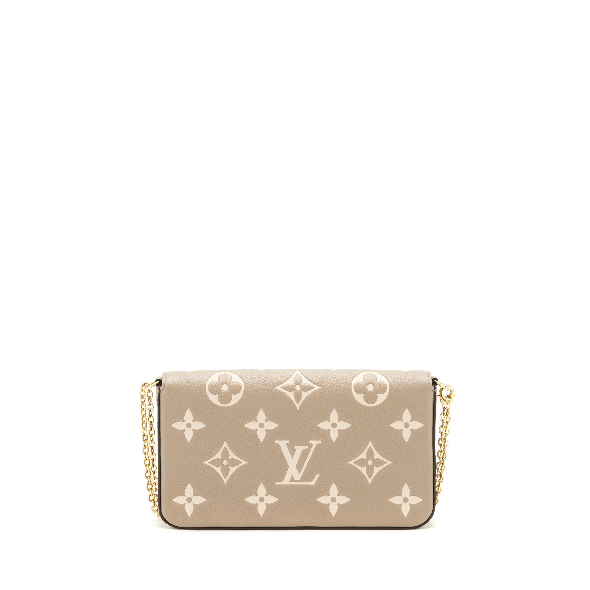 LOUIS VUITTON FELICIE POCHETTE TOURTERELLE/CREME GHW