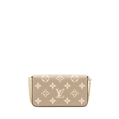 LOUIS VUITTON FELICIE POCHETTE TOURTERELLE/CREME GHW