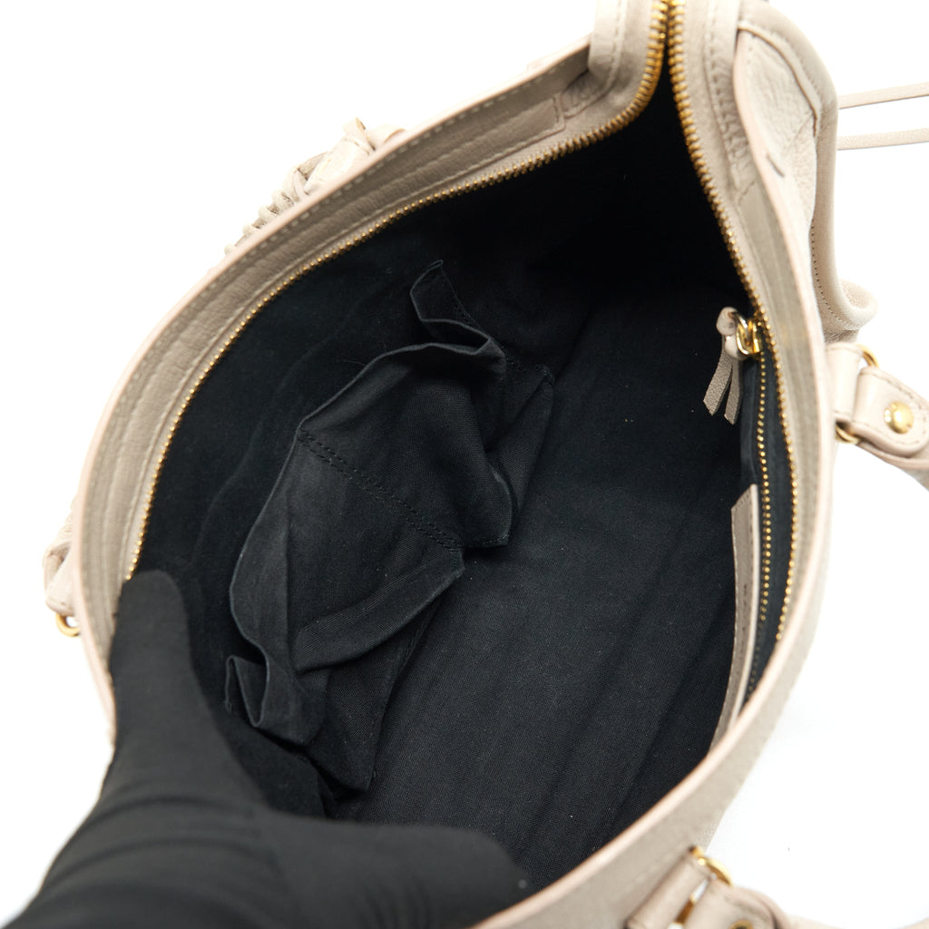 BALENCIAGA MINI CITY BAG BEIGE GHW