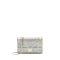 DIOR DIORAMA WALLET ON CHAIN METALLIC SILVER SHW