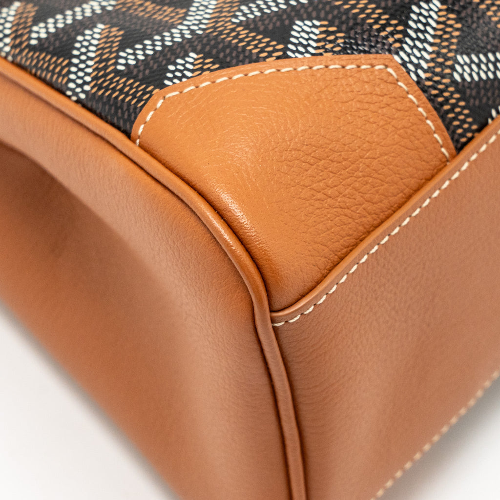 GOYARD MINI SAIGON GOYARDINE CANVAS/CALFSKIN BLACK/TAN SHW