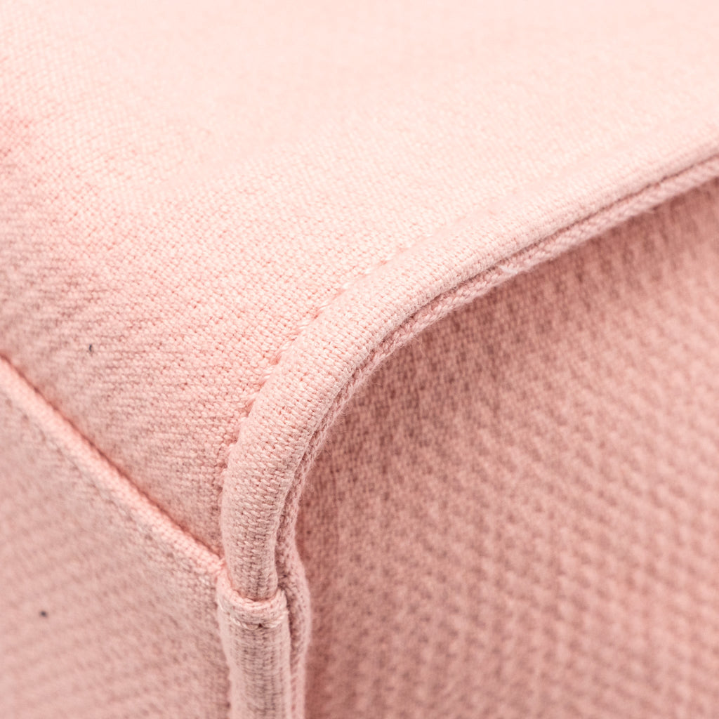CHANEL DEAUVILLE TOTE BAG CANVAS/LEATHER PINK/WHITE SHW (MICROCHIP)