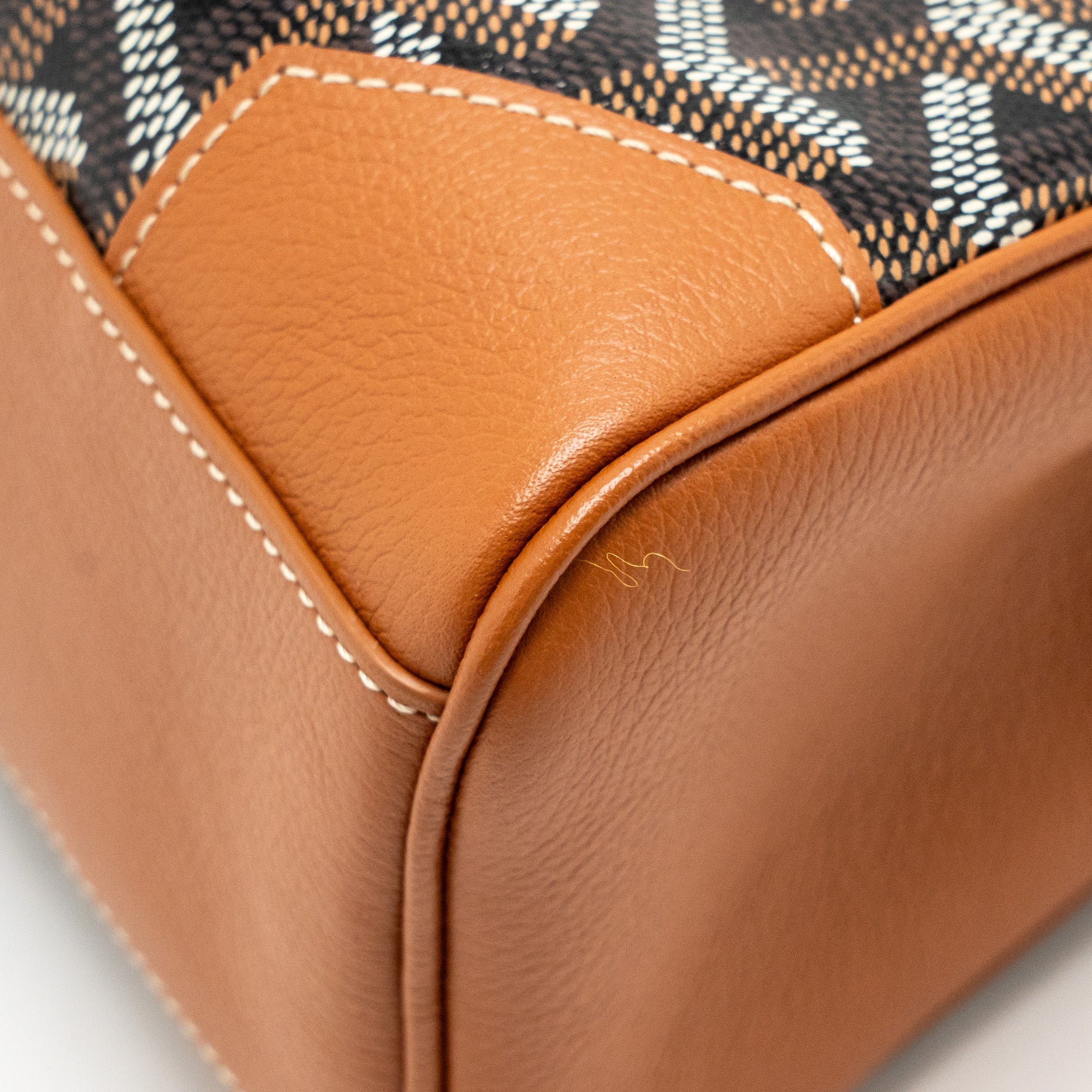 GOYARD MINI SAIGON GOYARDINE CANVAS/CALFSKIN BLACK/TAN SHW