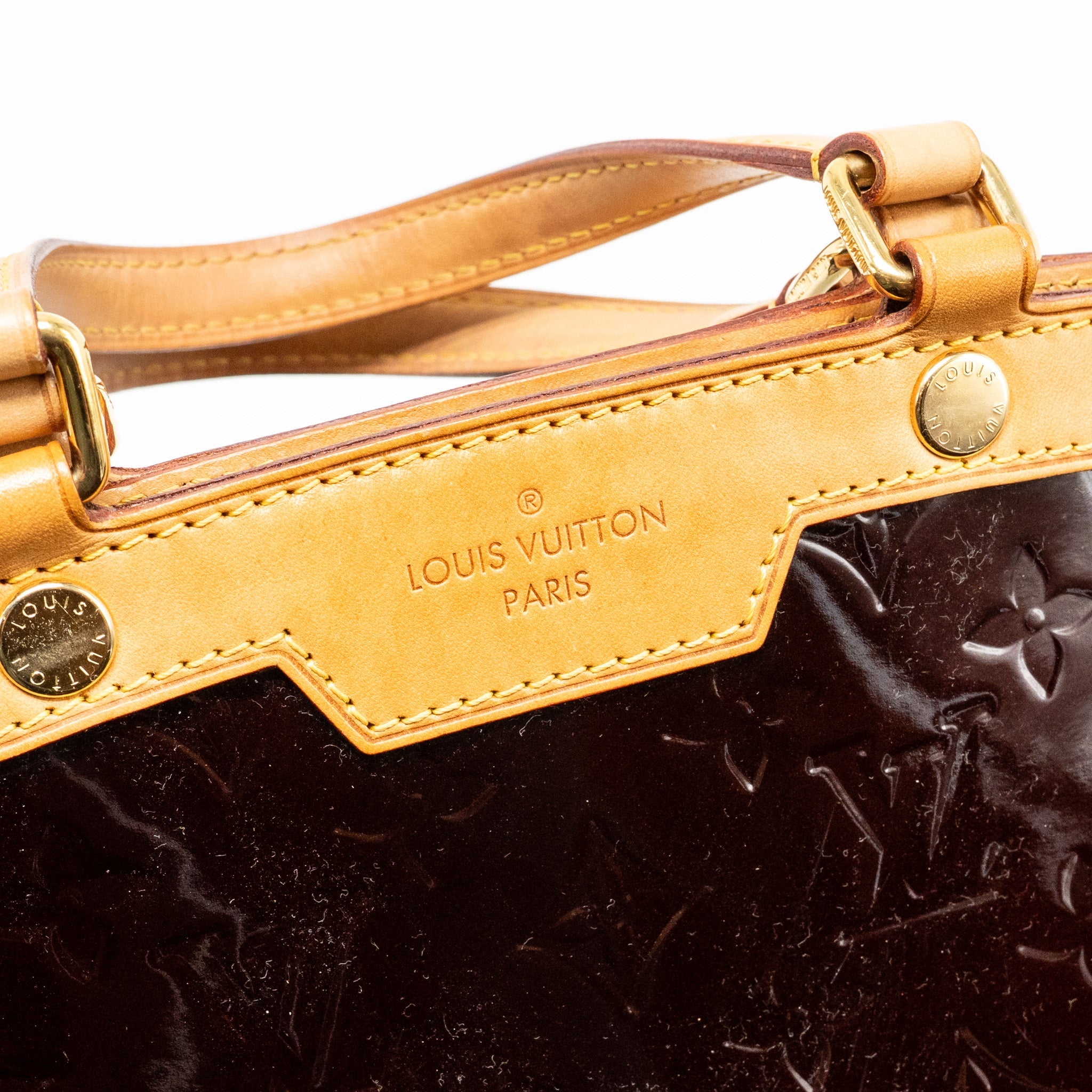 LOUIS VUITTON VERNIS BREA MM BAG MONOGRAM PATENT AMARANTE GHW