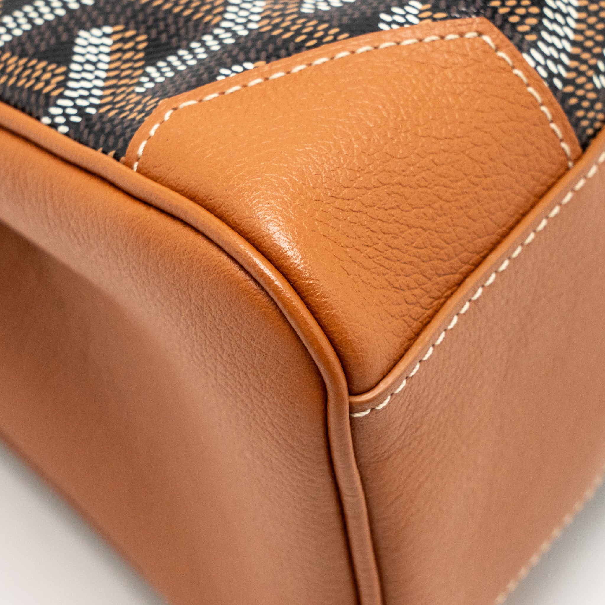 GOYARD MINI SAIGON GOYARDINE CANVAS/CALFSKIN BLACK/TAN SHW