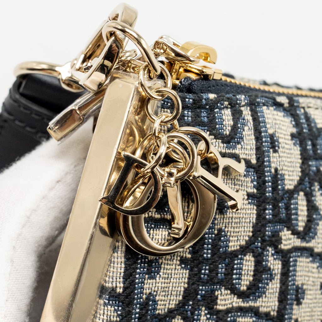 DIOR CLUB BAG BLUE OBLIQUE CANVAS LGHW