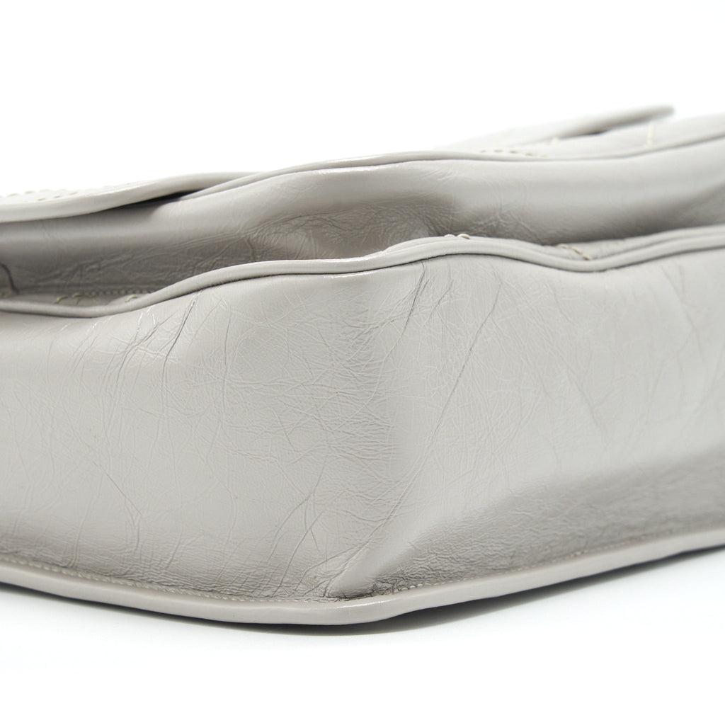 SAINT LAURENT MEDIUM NIKI BAG CALFSKIN LIGHT GREY WITH RUTHENIUM HARDWARE