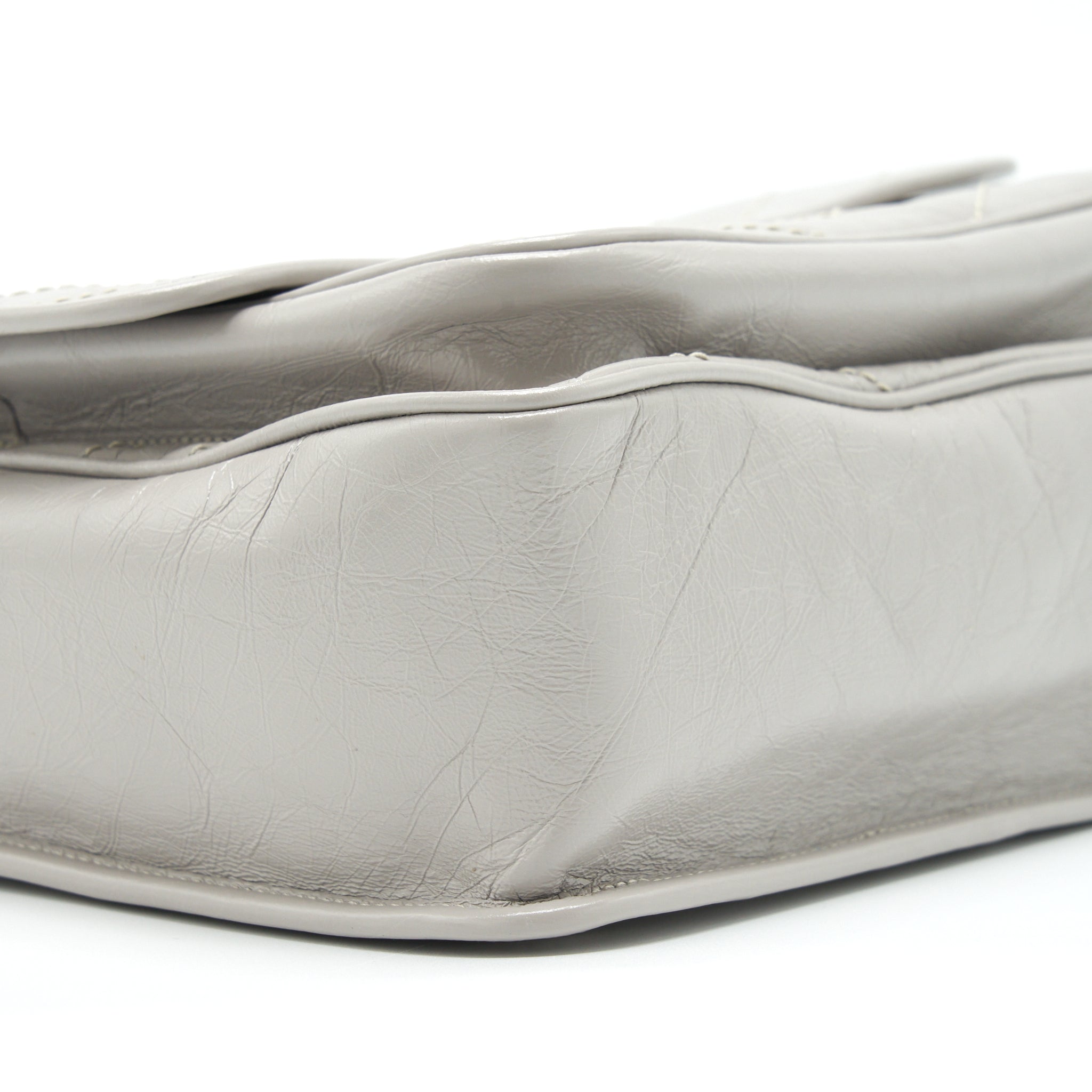 SAINT LAURENT MEDIUM NIKI BAG CALFSKIN LIGHT GREY WITH RUTHENIUM HARDWARE