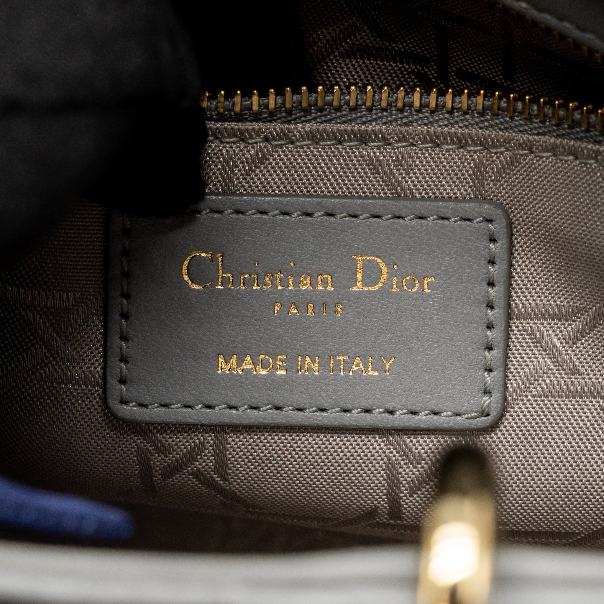 DIOR SMALL LADY DIOR MY ABCDIOR BAG CANNAGE LAMBSKIN GREY LGHW
