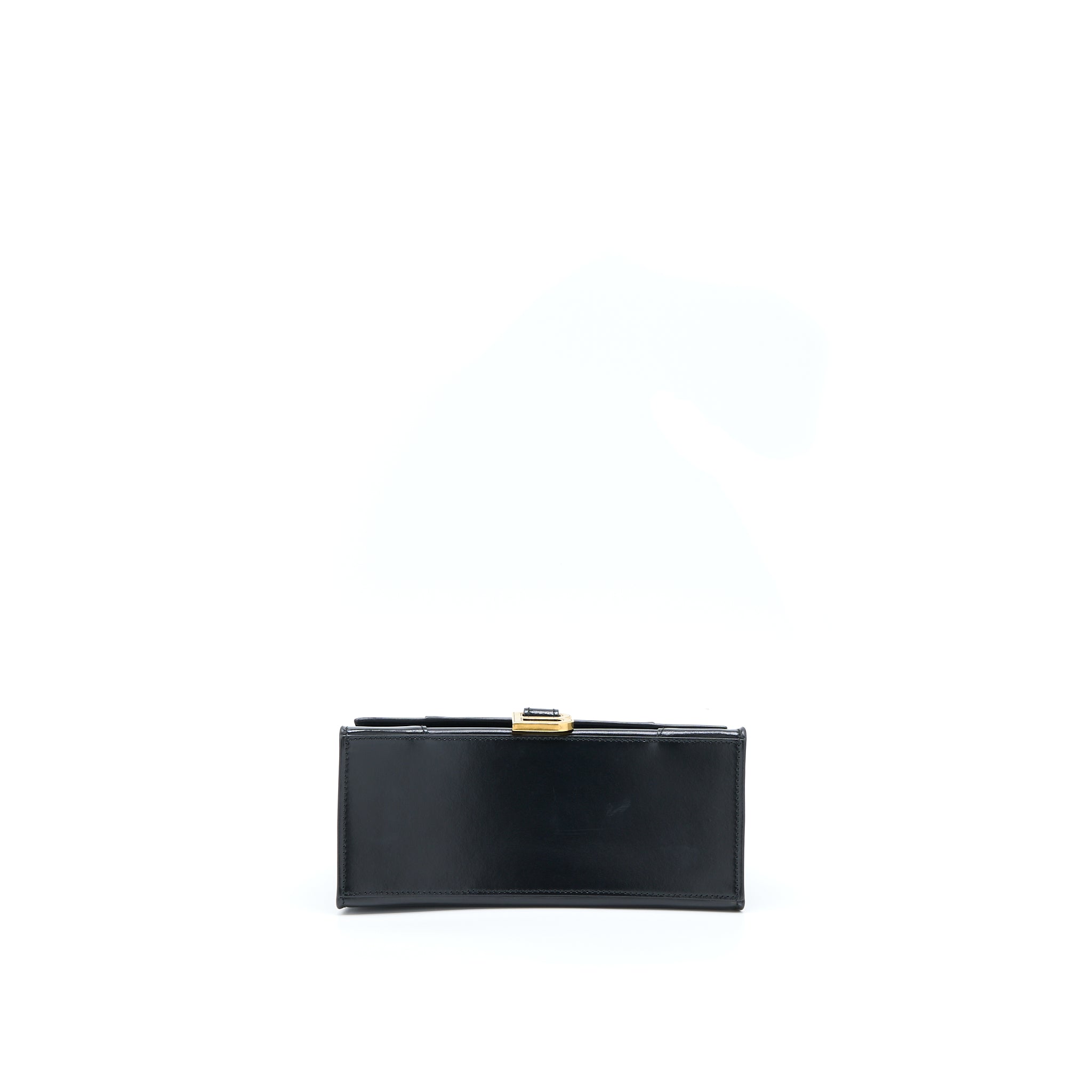 BALENCIAGA HOURGLASS SMALL HANDBAG BOX CALFSKIN BLACK GHW