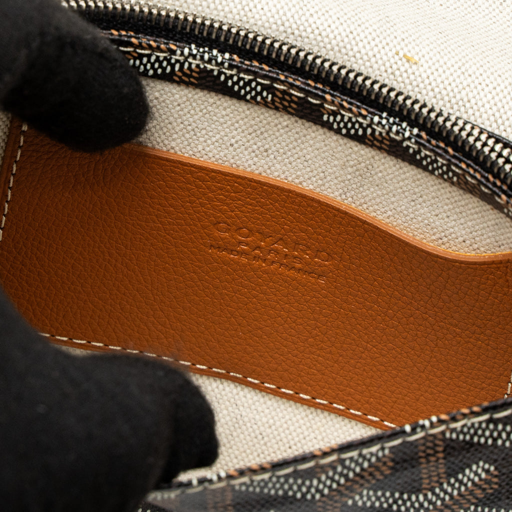 GOYARD PLUMET POCKET WALLET GOYARDINE CANVAS/CALFSKIN BLACK/BROWN SHW