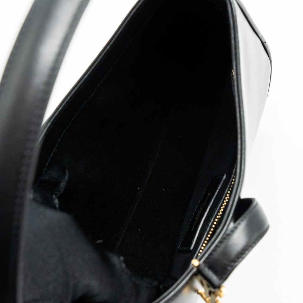SAINT LAURENT/YSL LE 5 A 7 HOBO BAG SMOOTH CALFSKIN BLACK GHW