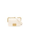 CHANEL SMALL BOY CHANEL CALFSKIN WHITE GHW