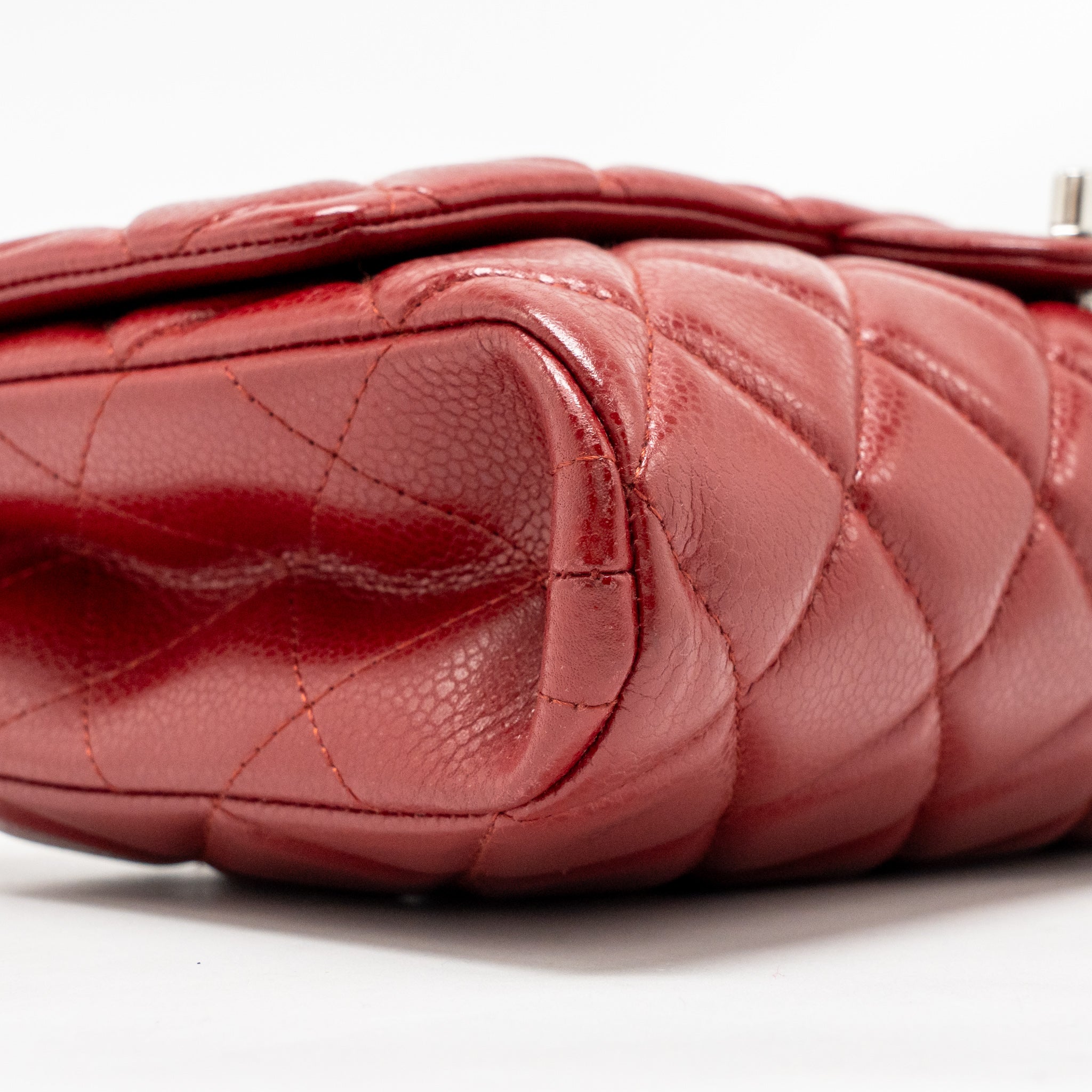 CHANEL TIMELESS FLAP CLUTCH CHAIN BAG CAVIAR RED SHW