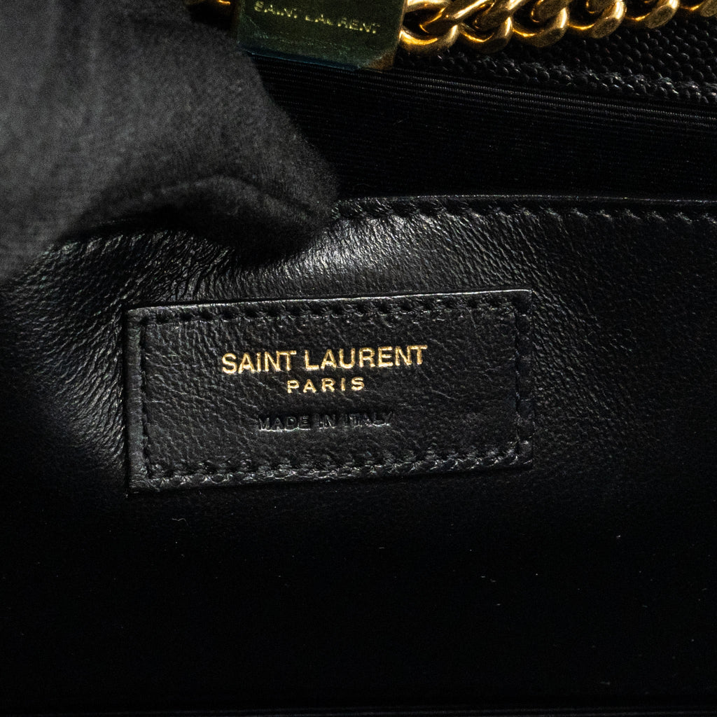 SAINT LAURENT/YSL MEDIUM KATE BAG GRAINED CALFSKIN BLACK GHW