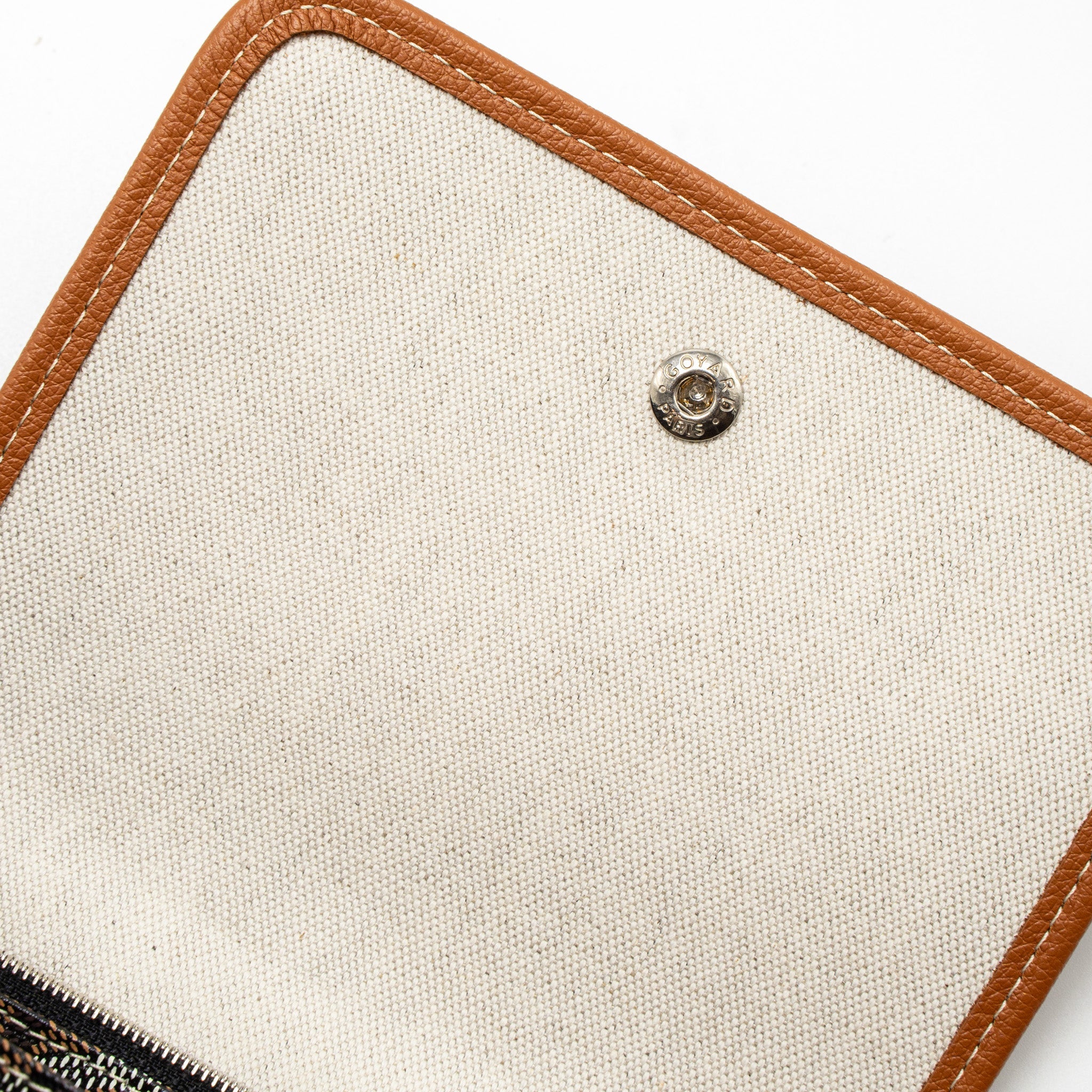 GOYARD PLUMET POCKET WALLET GOYARDINE CANVAS/CALFSKIN BLACK/BROWN SHW