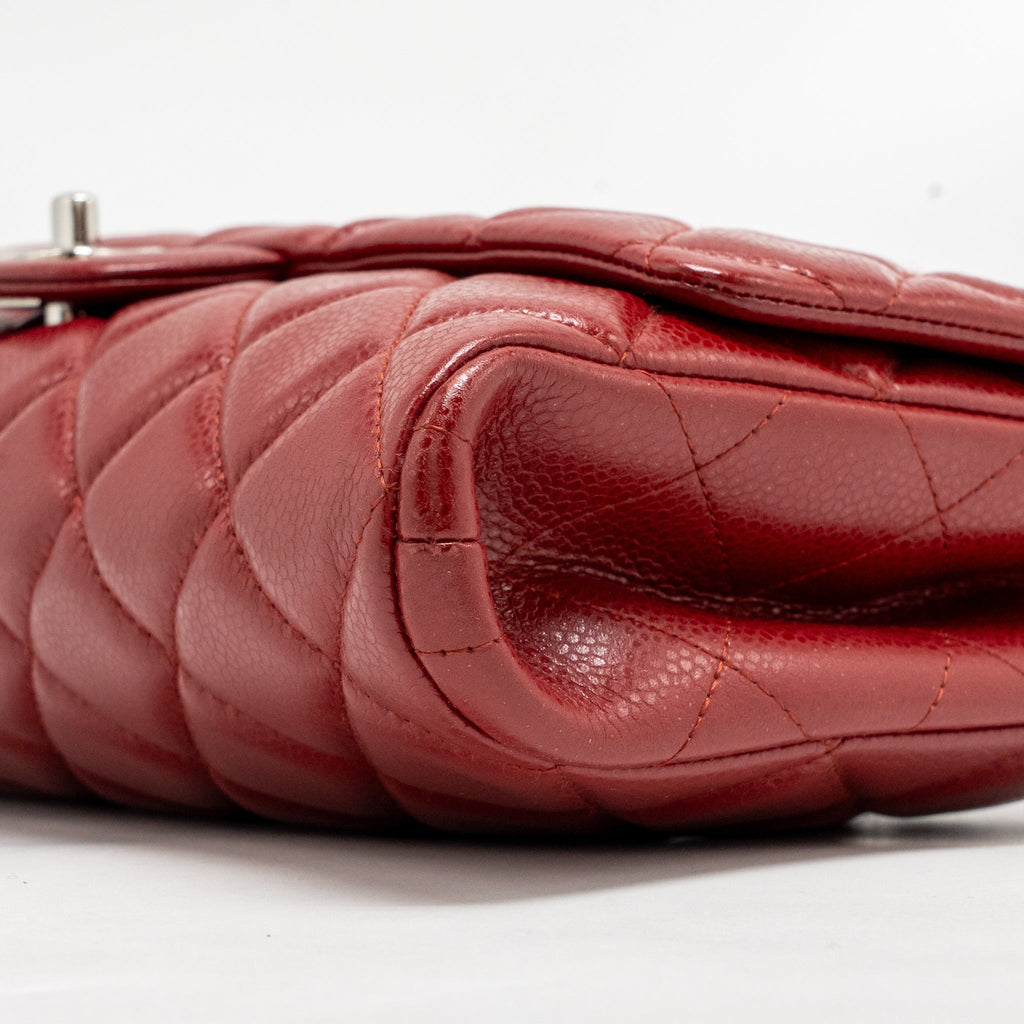 CHANEL TIMELESS FLAP CLUTCH CHAIN BAG CAVIAR RED SHW