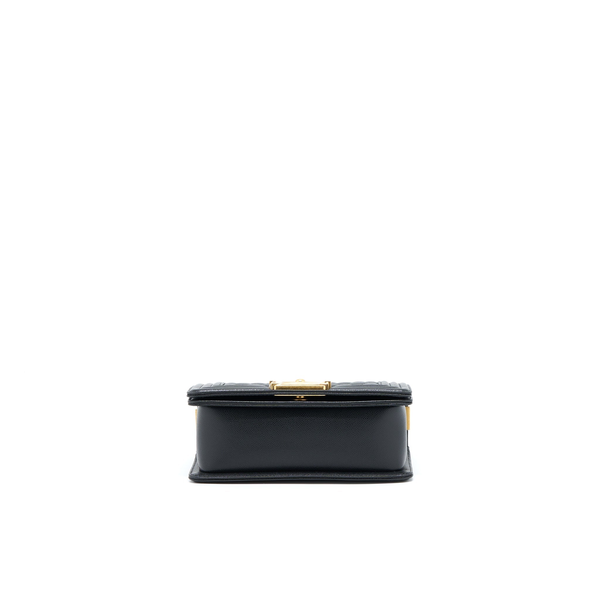 CHANEL SMALL BOY BAG CAVIAR BLACK GHW (MICROCHIP )