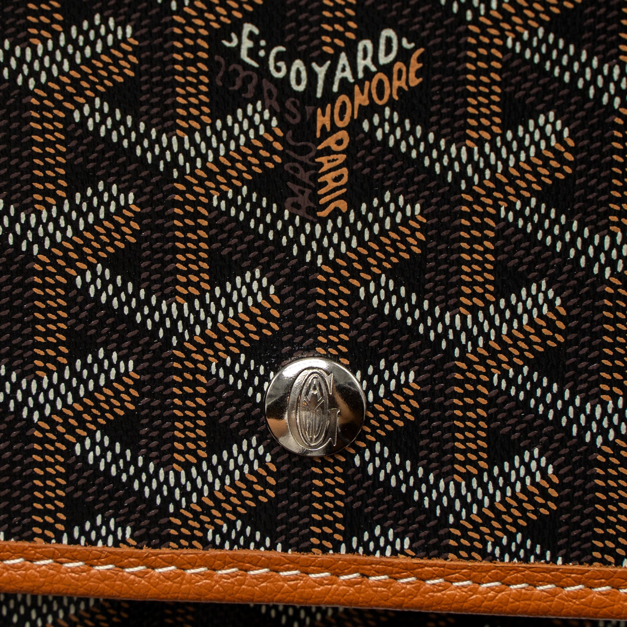 GOYARD PLUMET POCKET WALLET GOYARDINE CANVAS/CALFSKIN BLACK/BROWN SHW