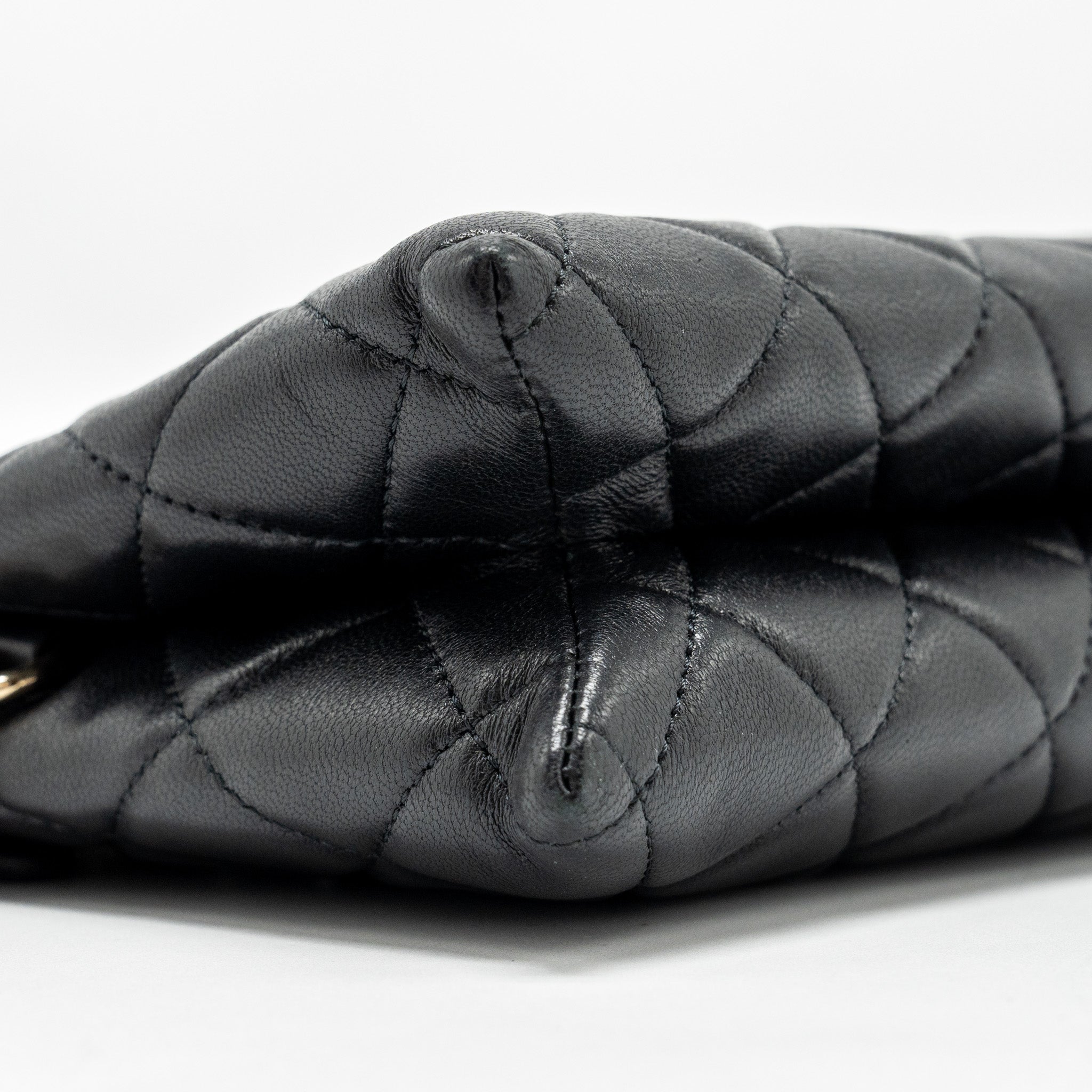 CHANEL COCO CHARMS QUILTED POUCH BAG LAMBSKIN BLACK GHW